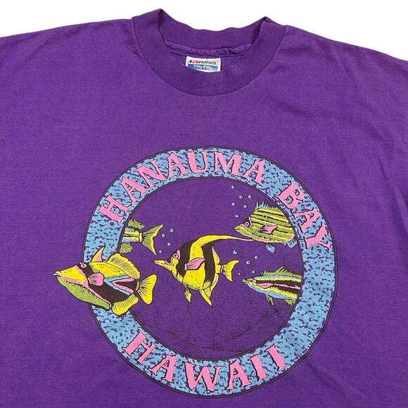 Hanauma Bay Hawaii Vintage 80’s Fish Graphic T-shirt - Picture 1 of 4